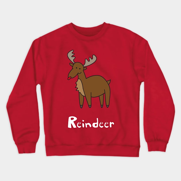 Reindeer Crewneck Sweatshirt by ptdoodles